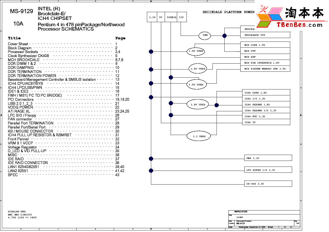 MSI MS-9129 REV 10A SCH service manual (1st page)