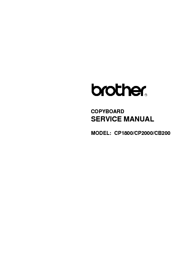 BROTHER CP1800,CP2000,CB200 SM service manual (1st page)