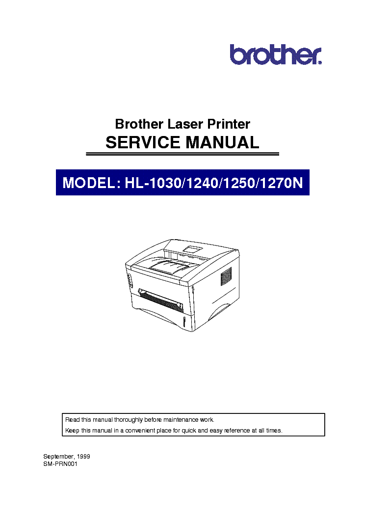 BROTHER HL-1030 1240 1250 1270N service manual (1st page)