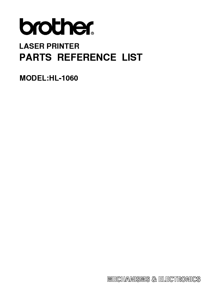 BROTHER HL-1060 PARTS service manual (1st page)