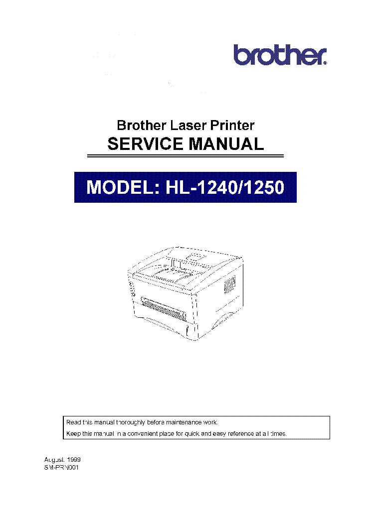 BROTHER HL-1240 1250 service manual (1st page)