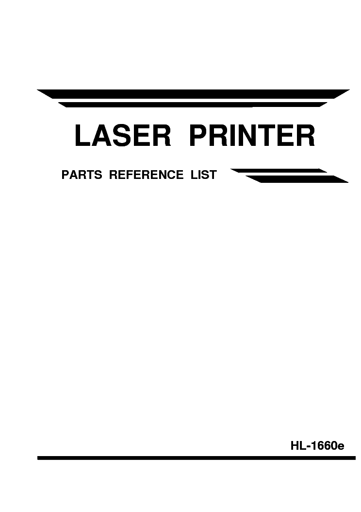 BROTHER HL-1660E PARTS MANUAL service manual (1st page)