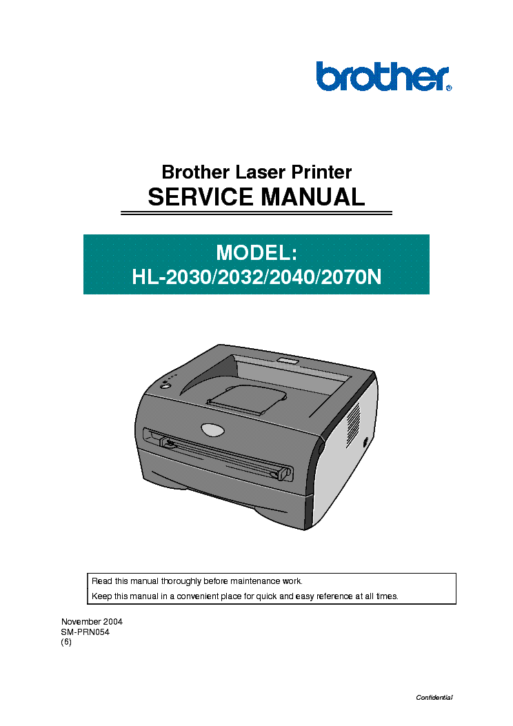 BROTHER HL-2030, HL-2032, HL-2040, HL-2070N SERVICE MANUAL service manual (1st page)