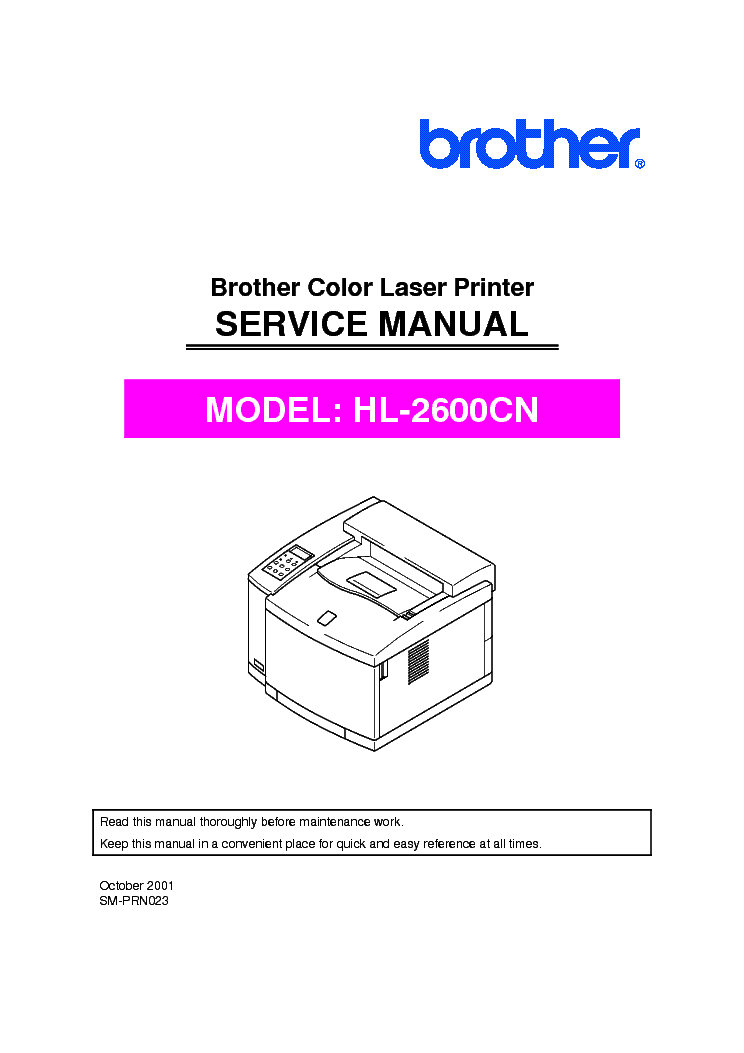 BROTHER HL-2600CN service manual (1st page)