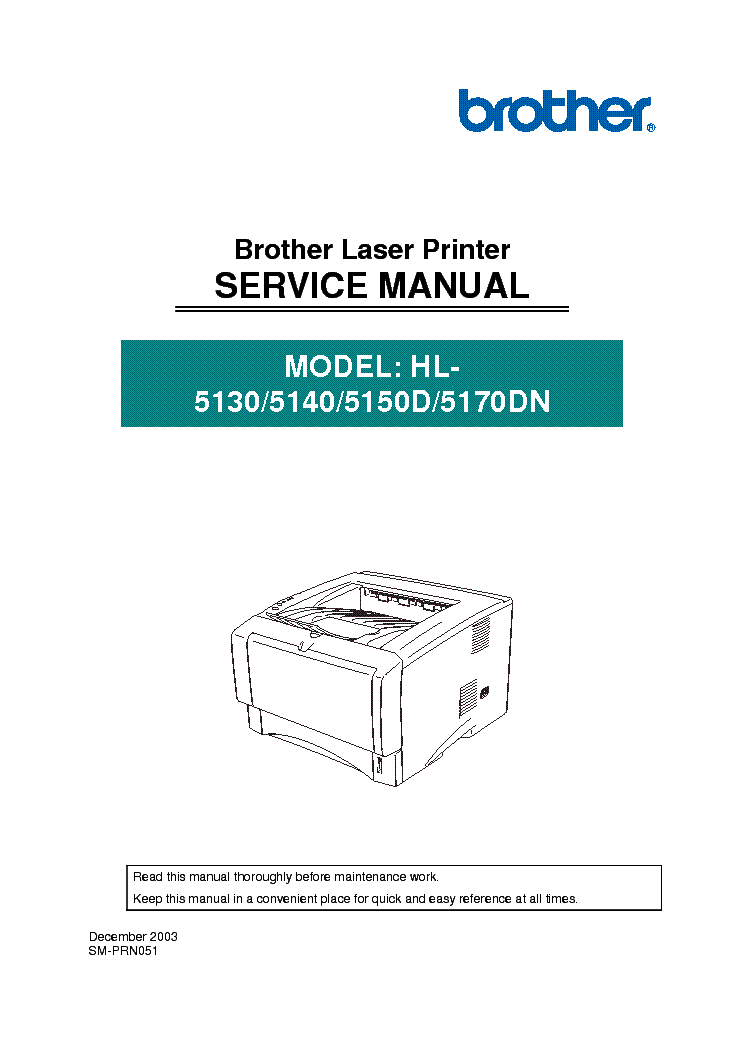 BROTHER HL-5130 5140 5150D 5170DN service manual (1st page)