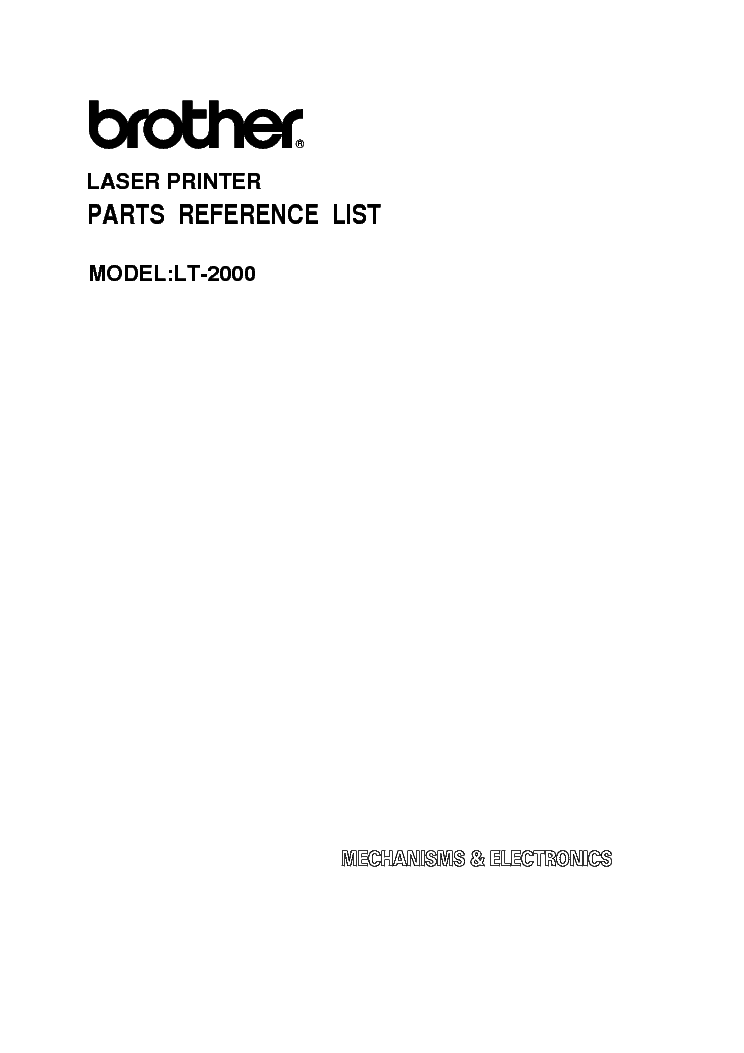 BROTHER LT-2000 PARTS service manual (1st page)