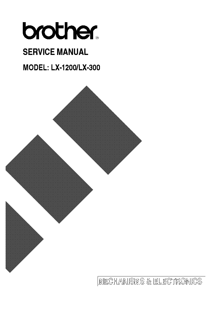 BROTHER LX-300,1200 service manual (1st page)