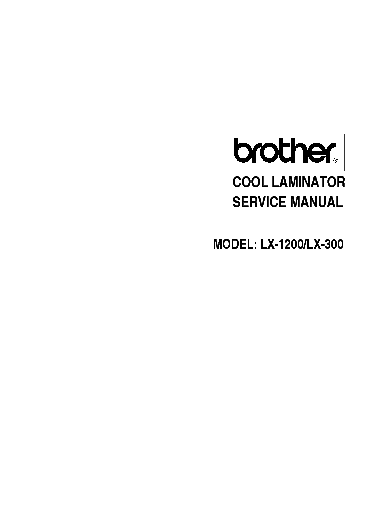 BROTHER LX-300,1200 service manual (2nd page)