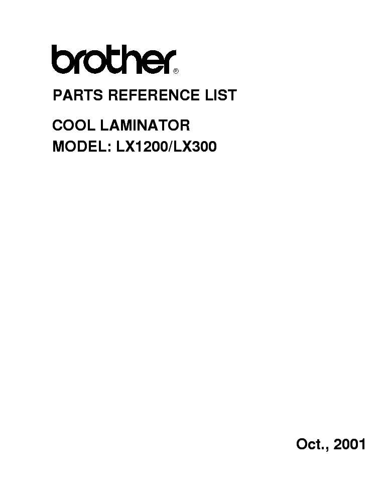 BROTHER LX-300,1200 PARTS service manual (1st page)