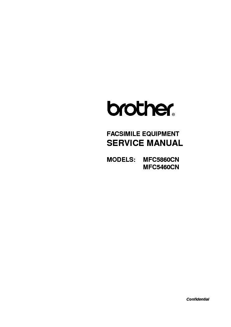 BROTHER MFC5460 5860CN service manual (1st page)