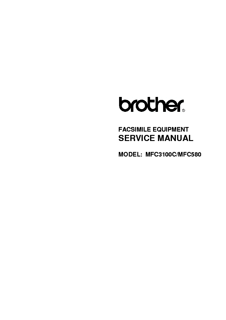 BROTHER MFC580 MFC3100C service manual (1st page)