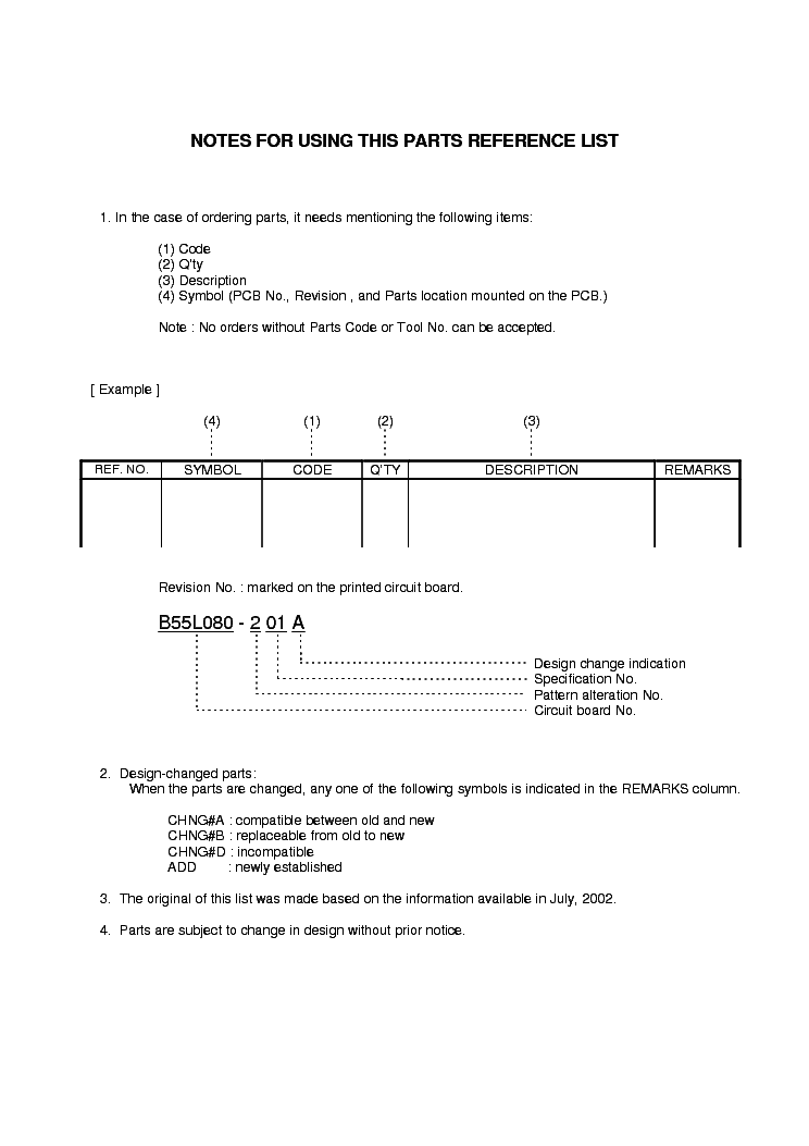 BROTHER P-TOUCH60,65 PARTSMANUAL service manual (2nd page)
