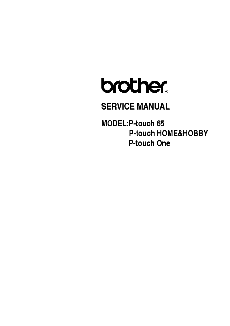 BROTHER P-TOUCH65 service manual (2nd page)
