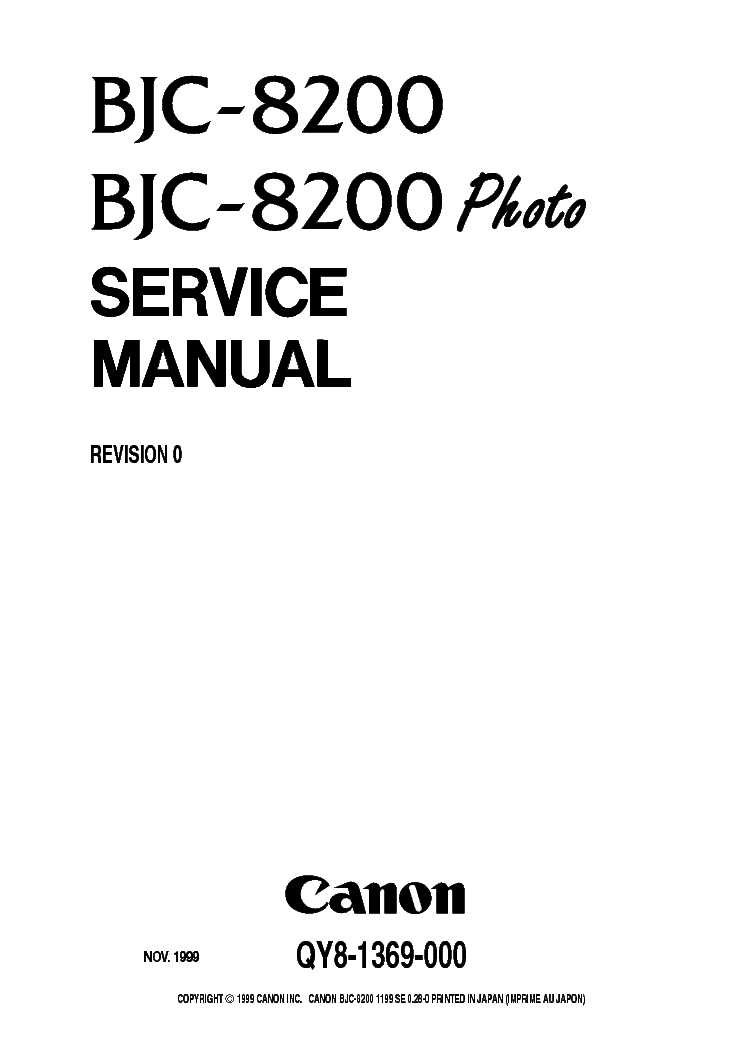 CANON BJC8200SM service manual (1st page)