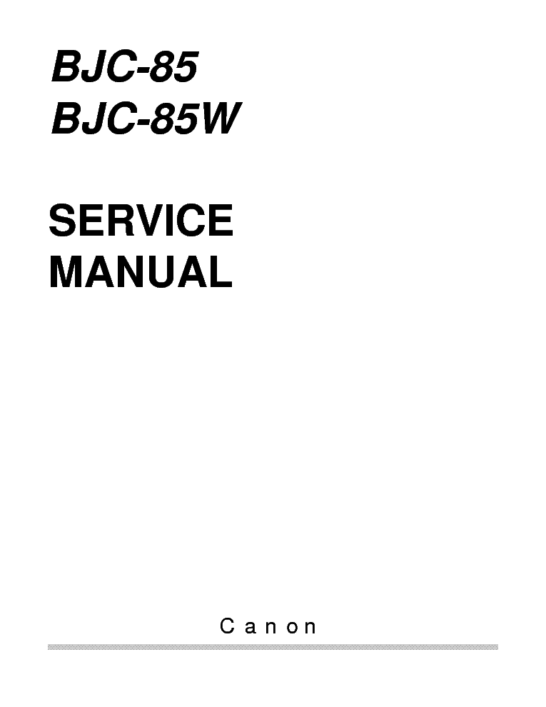CANON BJC85SM service manual (1st page)