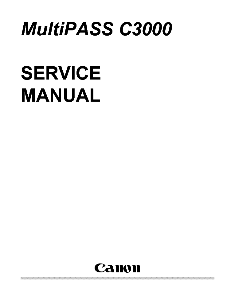 CANON C3000 MULTIPASS SM service manual