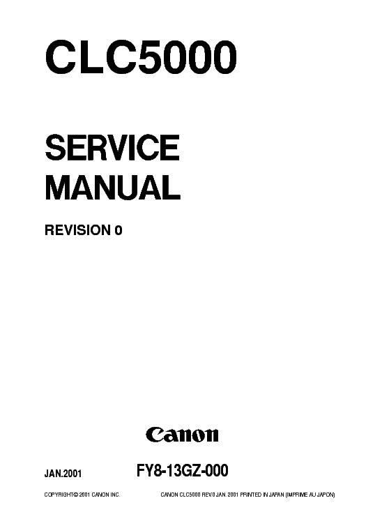 CANON CLC5000 SME ALL service manual (1st page)