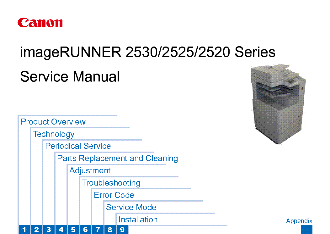 CANON IMAGERUNNER 2530 2525 2520 SM service manual (1st page)