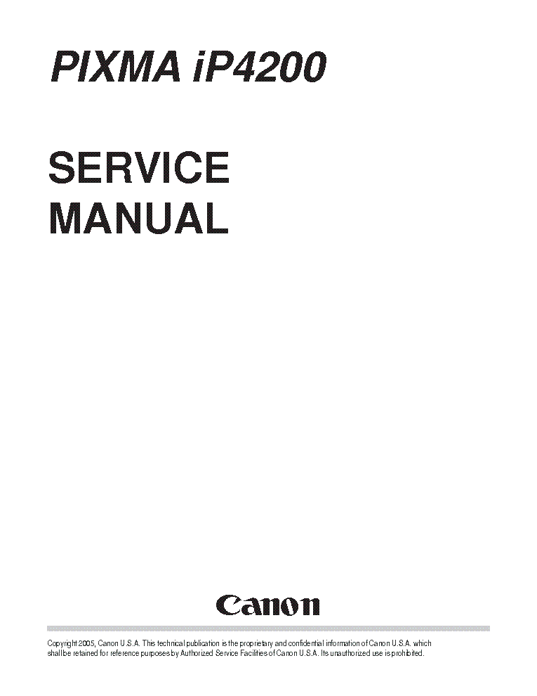 CANON IP 4200SM service manual (1st page)