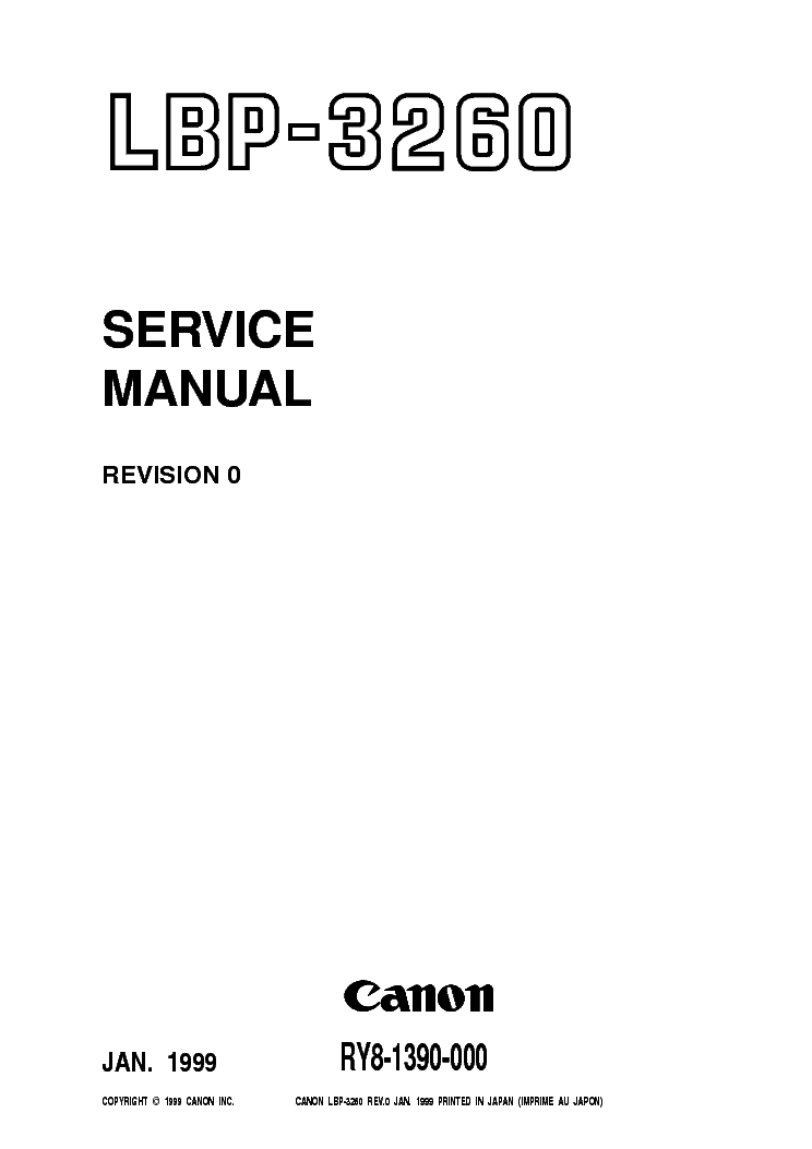CANON LBP-3260 SM service manual (1st page)