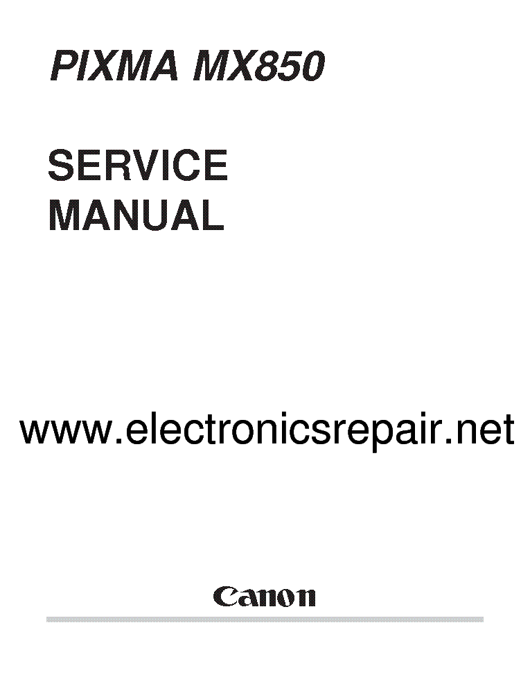 CANON PIXMA MX850 Service Manual download, schematics, eeprom, repair