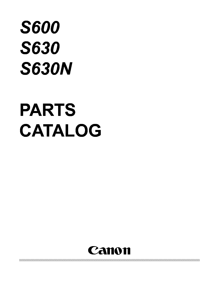 CANON S600 S630 S630N PARTS service manual (1st page)