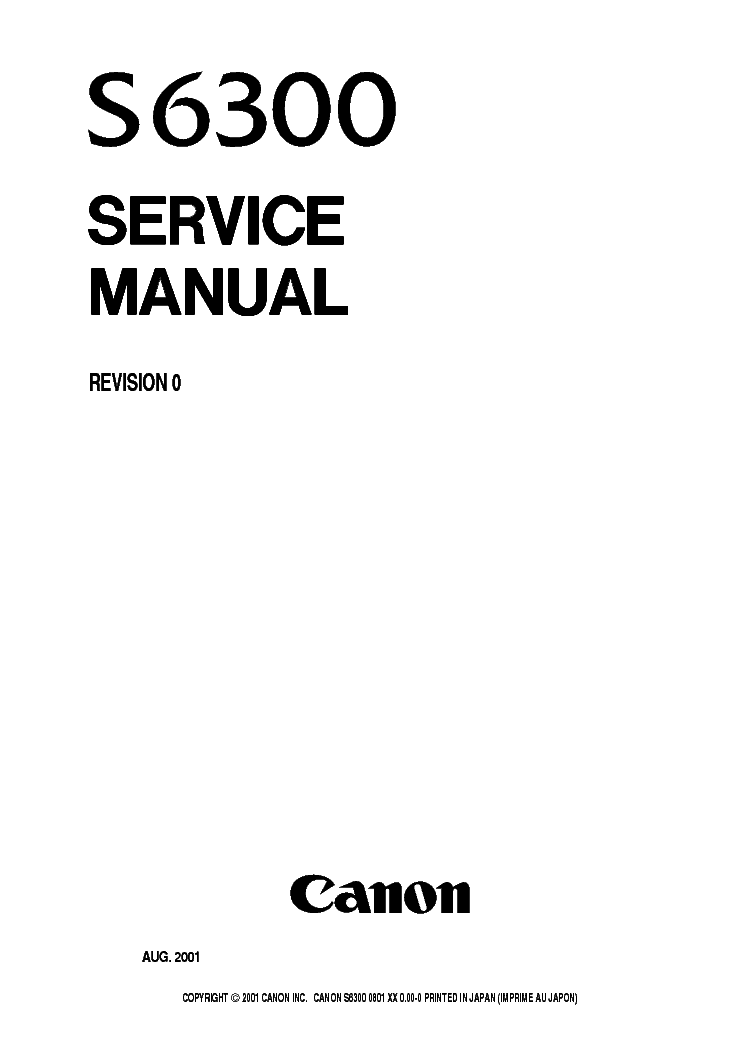 CANON S6300SM service manual (1st page)