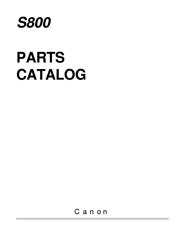 CANON S800 PARTS service manual (1st page)