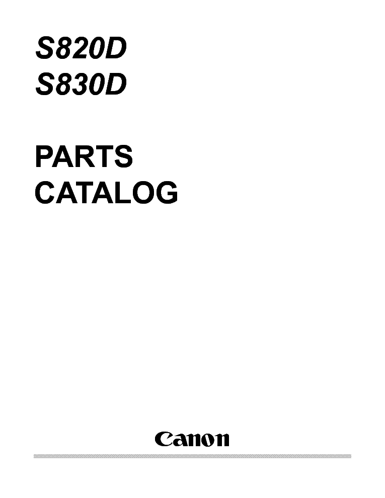 CANON S820D S830D PARTS service manual (1st page)