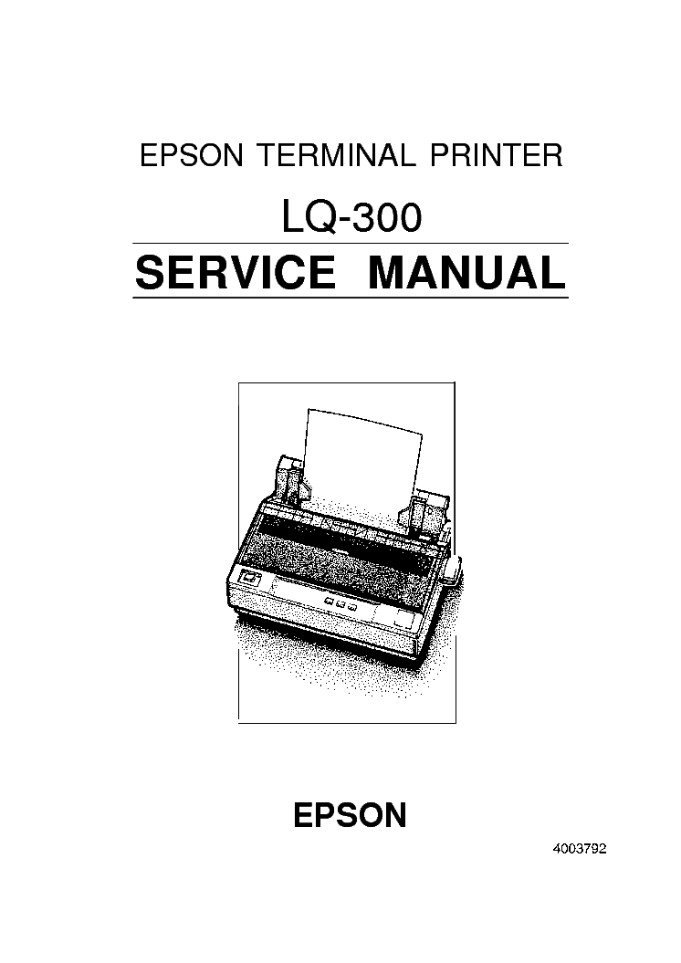 EPSON LQ-300 SM Service Manual download, schematics, eeprom, repair ...