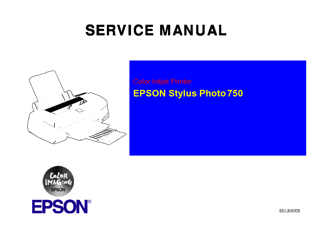 EPSON STYLUS PHOTO 750 Service Manual download, schematics, eeprom