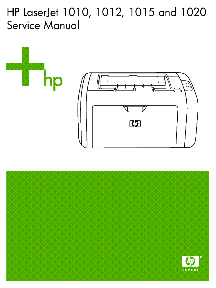HP HEWLETT PACKARD LASERJET 1010 1012 1015 1020 SM service manual (1st page)