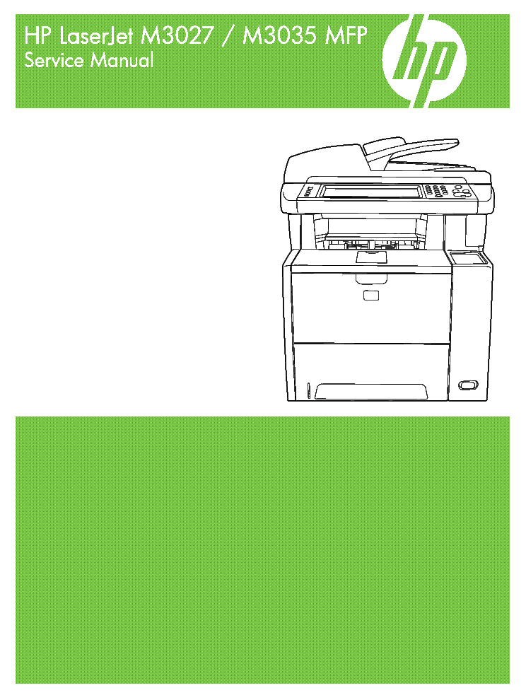 HP LASERJET M3027 M3035 MFP SERIES SERVICE MANUAL service manual (1st page)