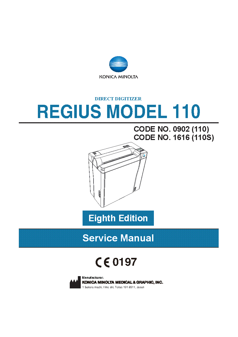 KONICA-MINOLTA REGIUS-110 DIRECT DIGITIZER SM service manual (1st page)