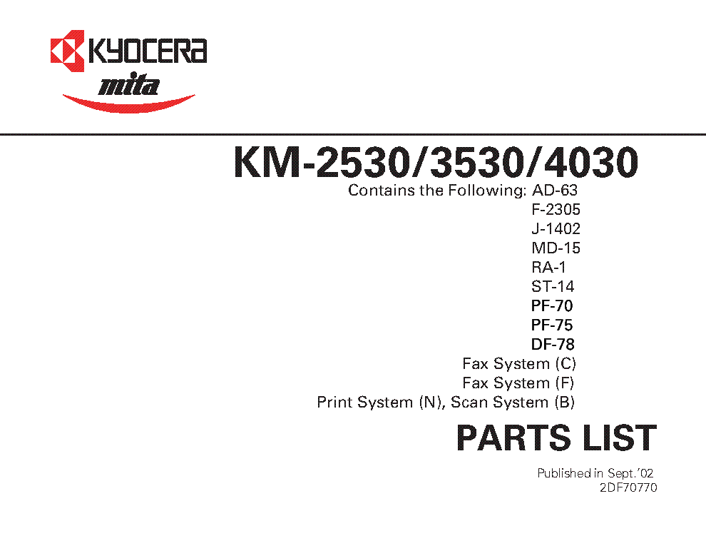 Kyocera Mita 2BL06330 FEED GUIDE for KM 2530 3530 4030 RI copystar