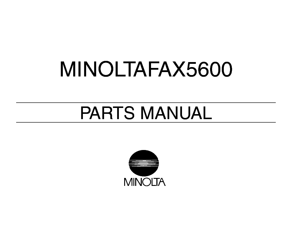 MINOLTA MINOLTAFAX5600 PARTS service manual