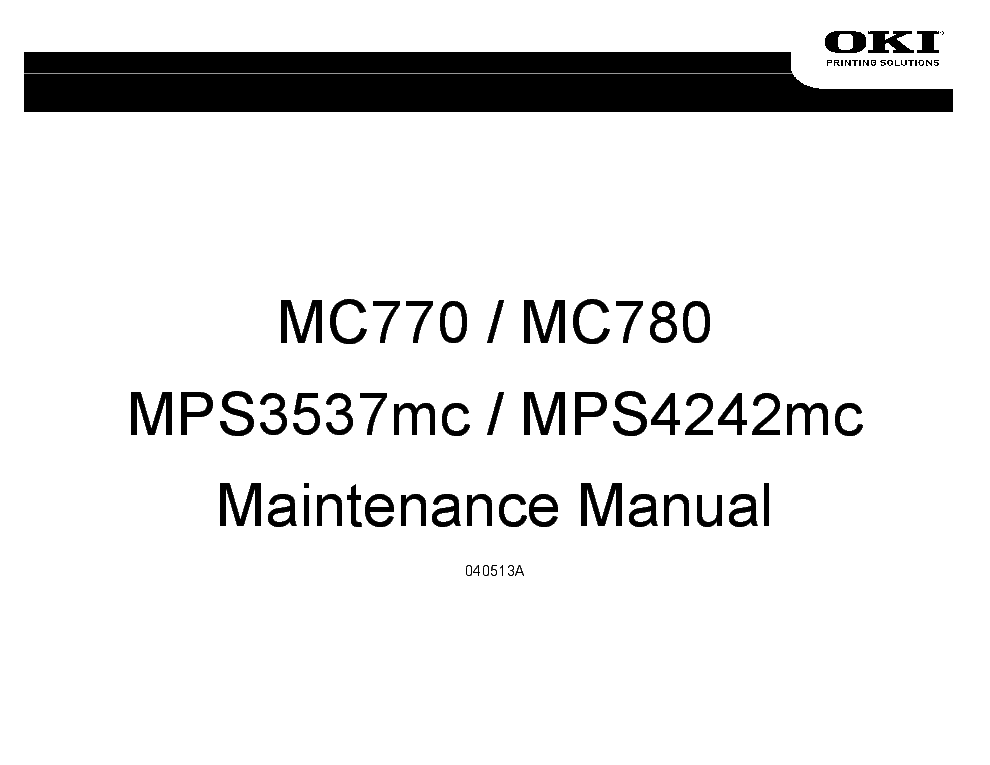 OKI MC770 MC780 MPS3537MC MPS4242MC MAINTENANCE MANUAL Service Manual