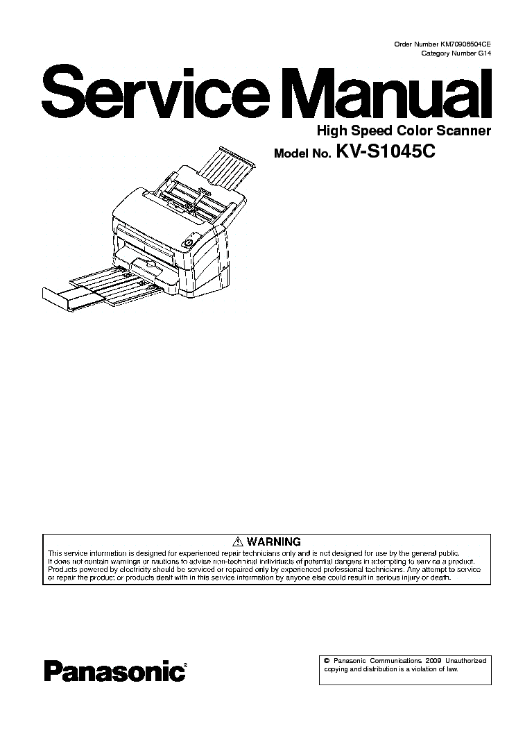 PANASONIC KV-S1045C HIGH SPEED COLOR SCANNER service manual (1st page)