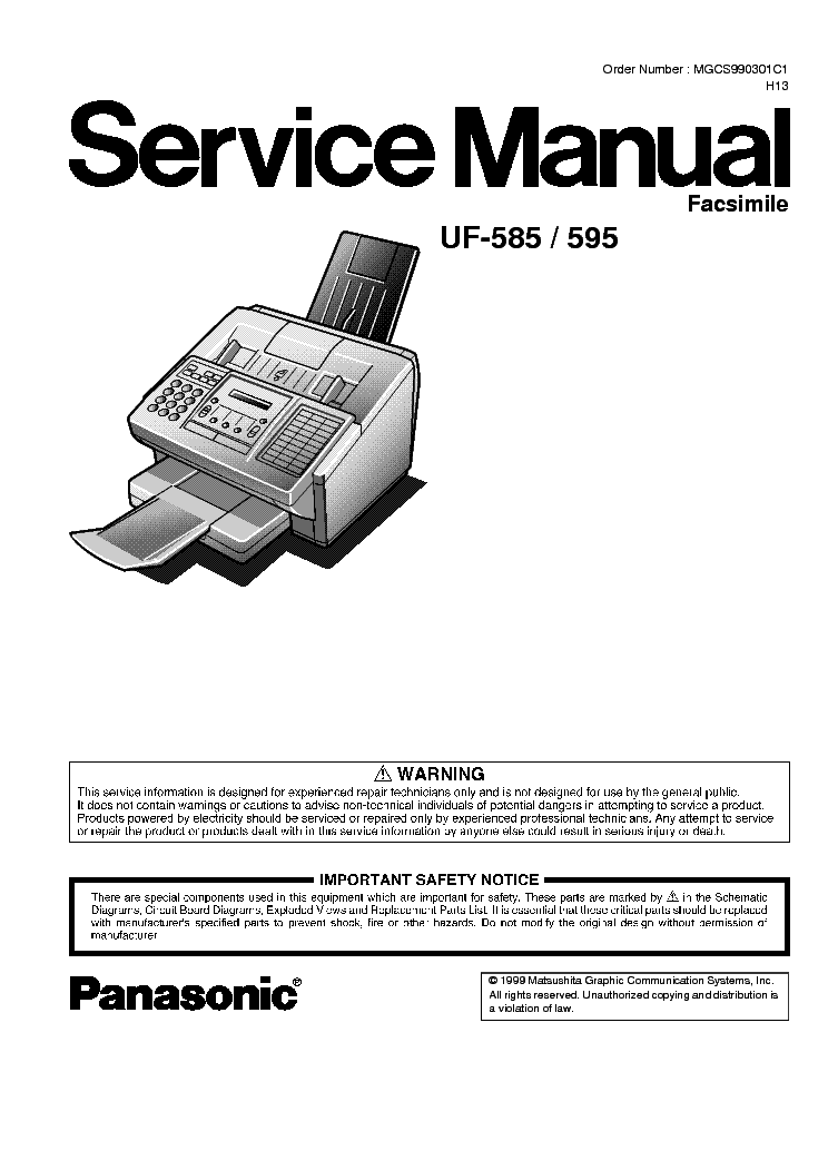 PANASONIC UF-585,595 SM service manual (1st page)