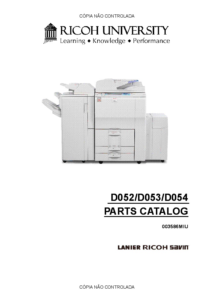 RICOH AFICIO MP6000 MP7000 MP8000 VER.02 PARTS CATALOG service manual