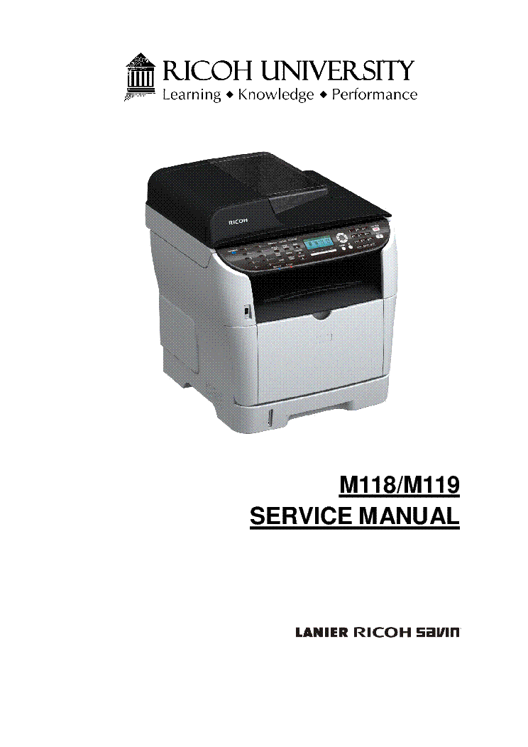 RICOH AFICIO SP 3500SF SP 3510SF M118 M119 SM service manual (1st page)