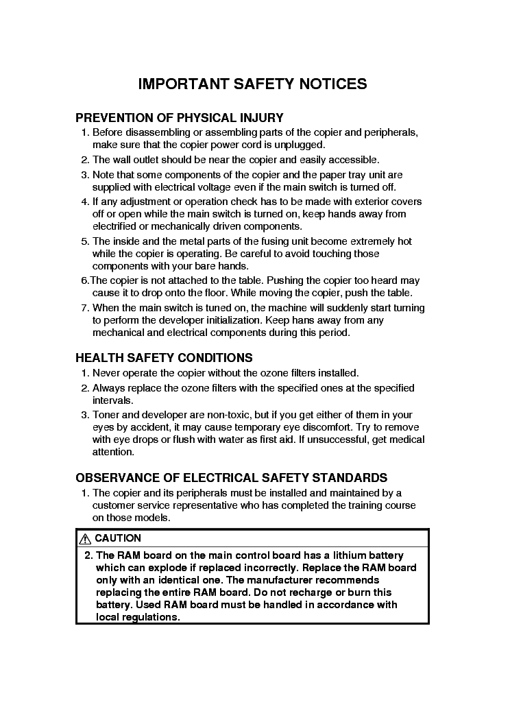 RICOH FW770-A0 service manual