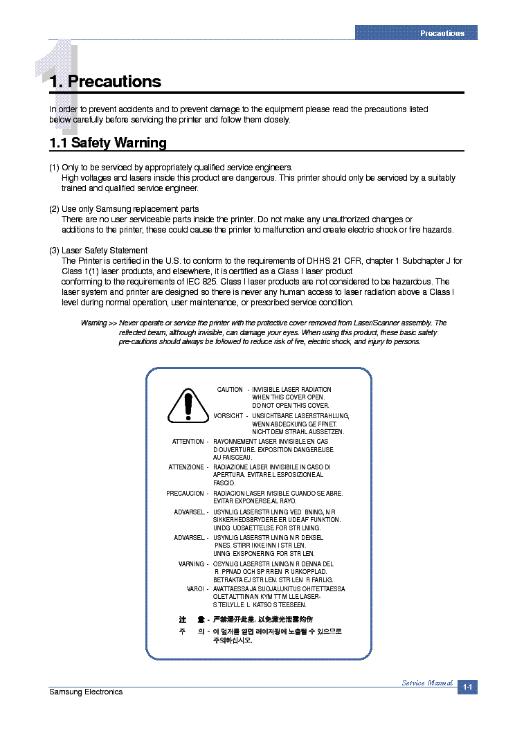 SAMSUNG SCX-4521F SM service manual