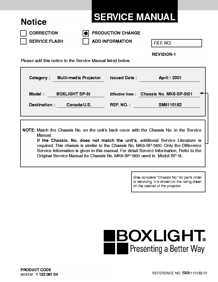 BOXLIGHT SP5T SERVICE MANUAL Service Manual download, schematics