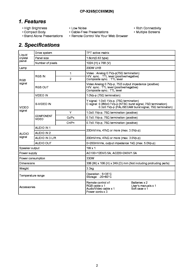 HITACHI CPX265 Service Manual download, schematics, eeprom, repair info ...