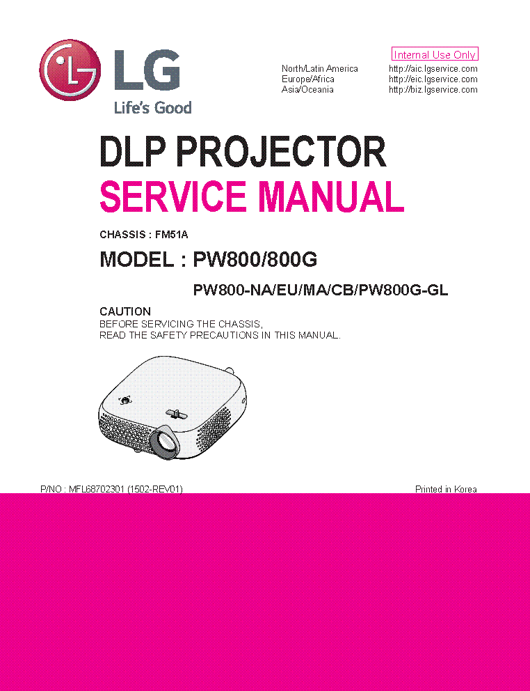 LG PW800 PW800G CHASSIS FM51A SM service manual