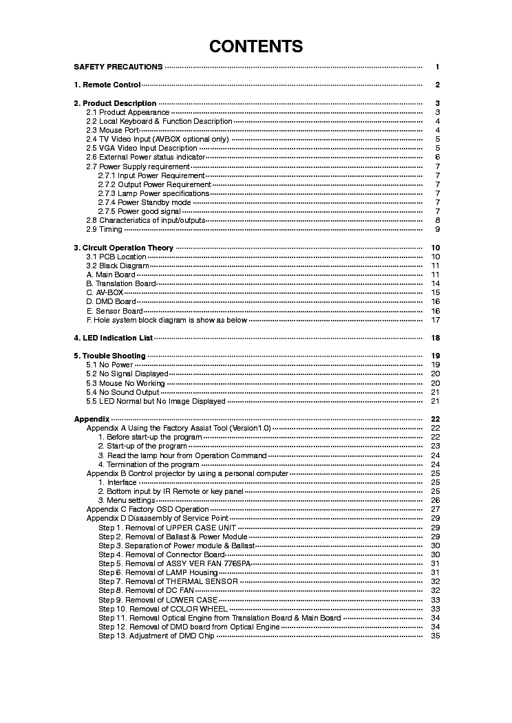 MITSUBISHI SD XD10U Service Manual download, schematics, eeprom, repair ...