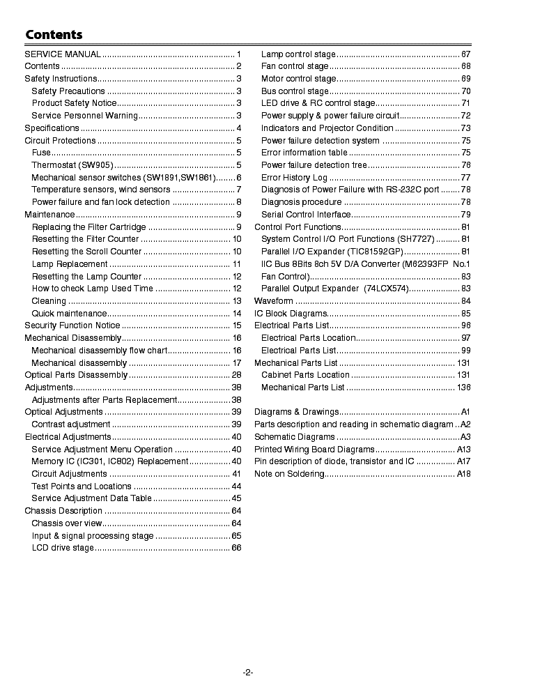 SANYO PLC-XP100L Service Manual download, schematics, eeprom, repair ...