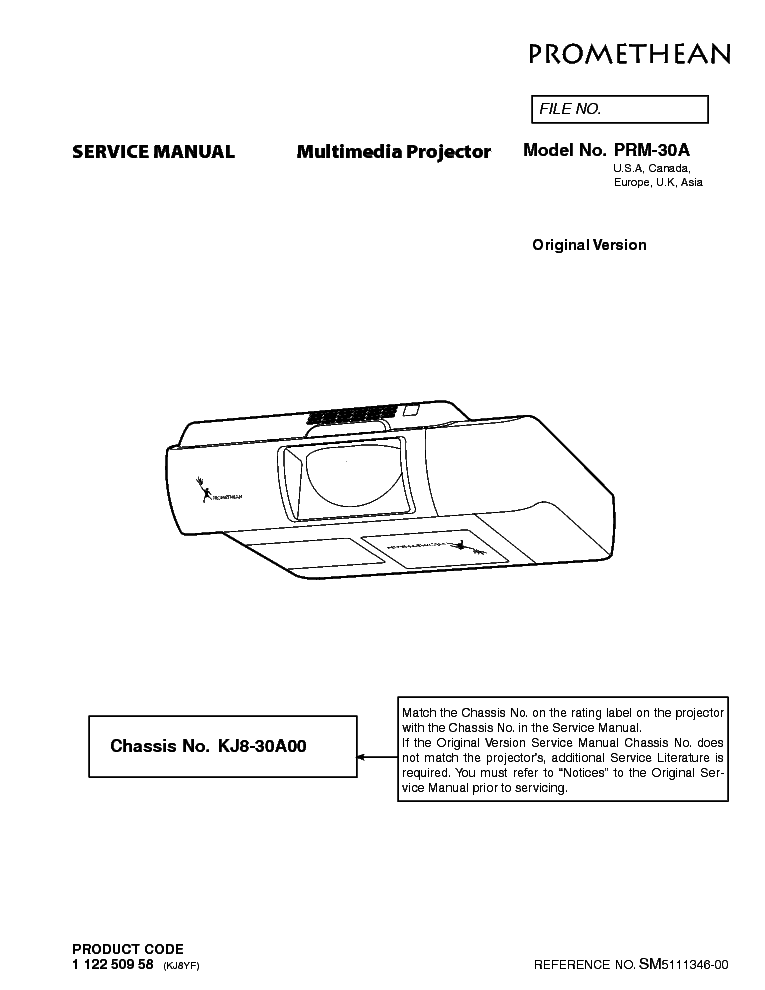 SANYO PRM30A LCD PROJECTOR SM Service Manual download, schematics