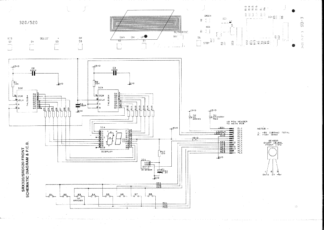 Amstrad SRX320 SRX510 SRX520 receptor de satélite Manual De Servicio Original 
